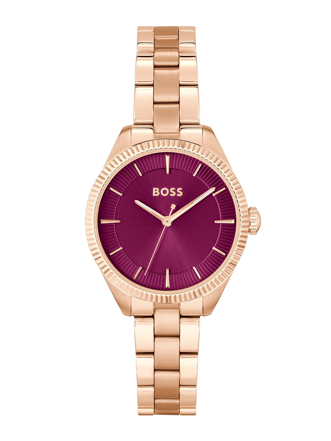 

BOSS Women Brass Dial & Stainless Steel Bracelet Style Straps Analogue Watch 1502728, Red