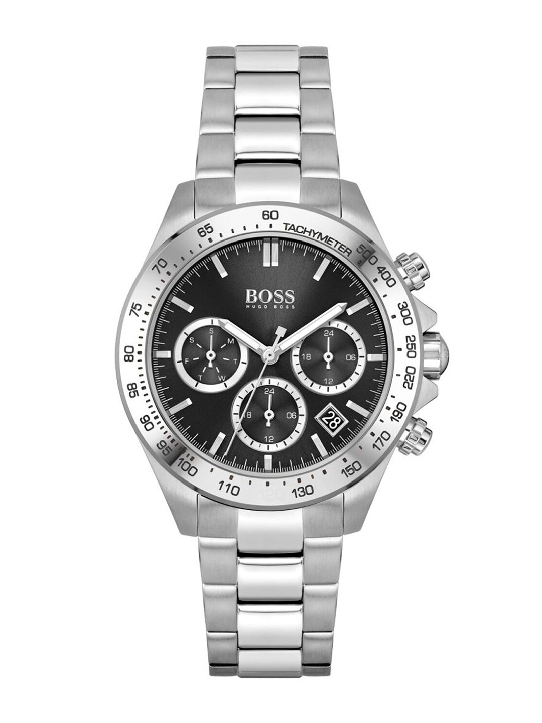 

BOSS Women Textured & Bracelet Style Straps Analogue Multi Function Watch 1502614, Black