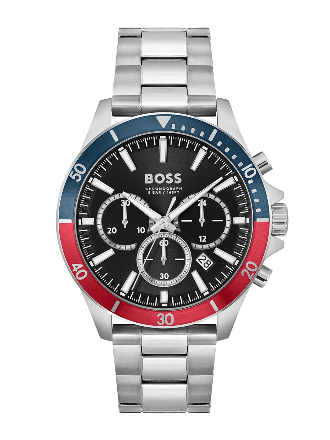 

BOSS Troper Men Stainless Steel Bracelet Style Straps Analogue Chronograph Watch 1514108, Black