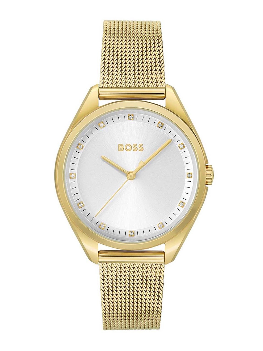 

BOSS Women Embellished Dial & Bracelet Style Straps Analogue Watch 1502669, Silver