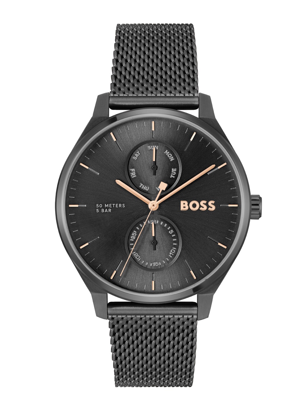 

BOSS Men Round Multifunction Analogue Watch 1514105, Black