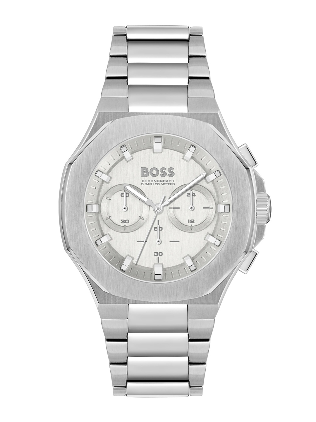 

BOSS Taper Men Round Dial Scratch Resistance Analogue Chronograph Watch-1514087-Silver