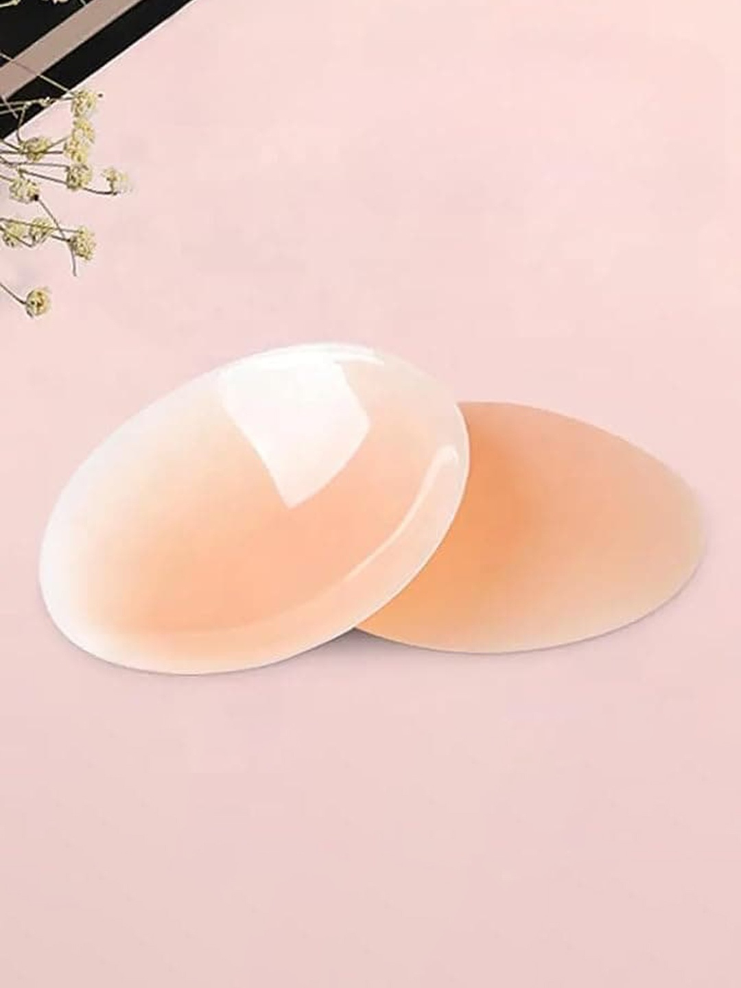 

BRACHY Set Of 2 Reusable Silicone Adhesive Nipple Pasties Lightly Padded Stick-On Bra, Beige