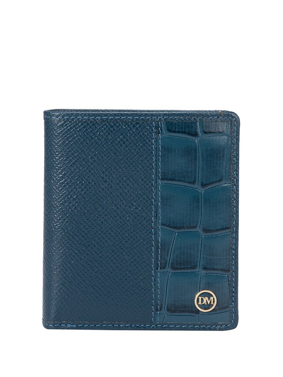 

Da Milano Textured Leather Two Fold Wallet, Blue