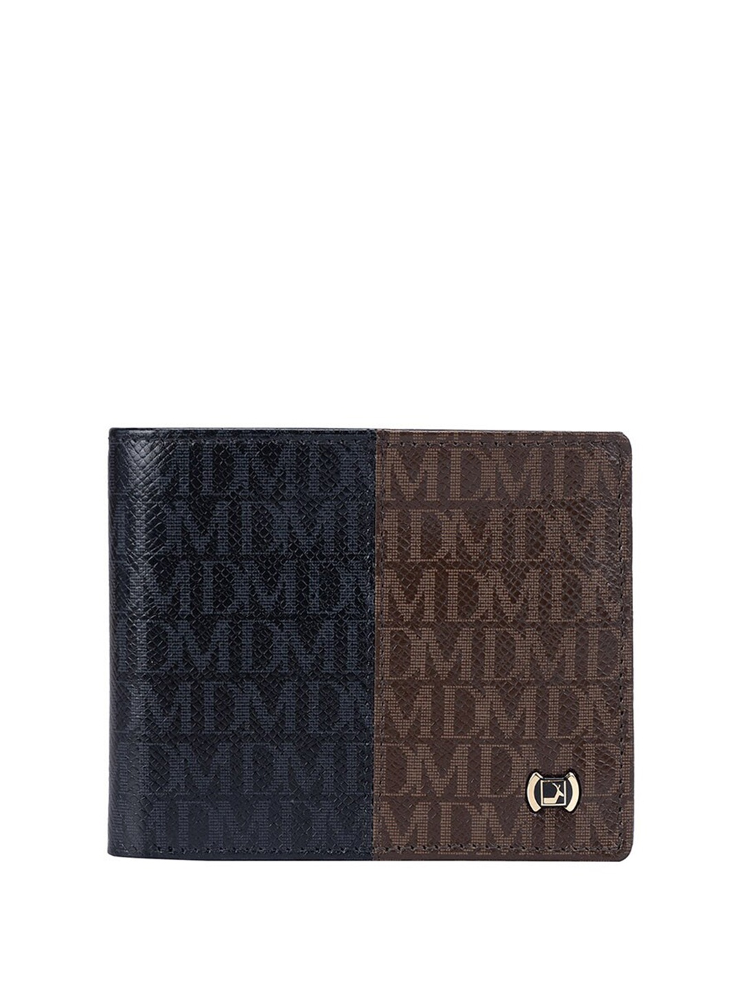 

Da Milano Colourblocked Leather Two Fold Wallet, Black