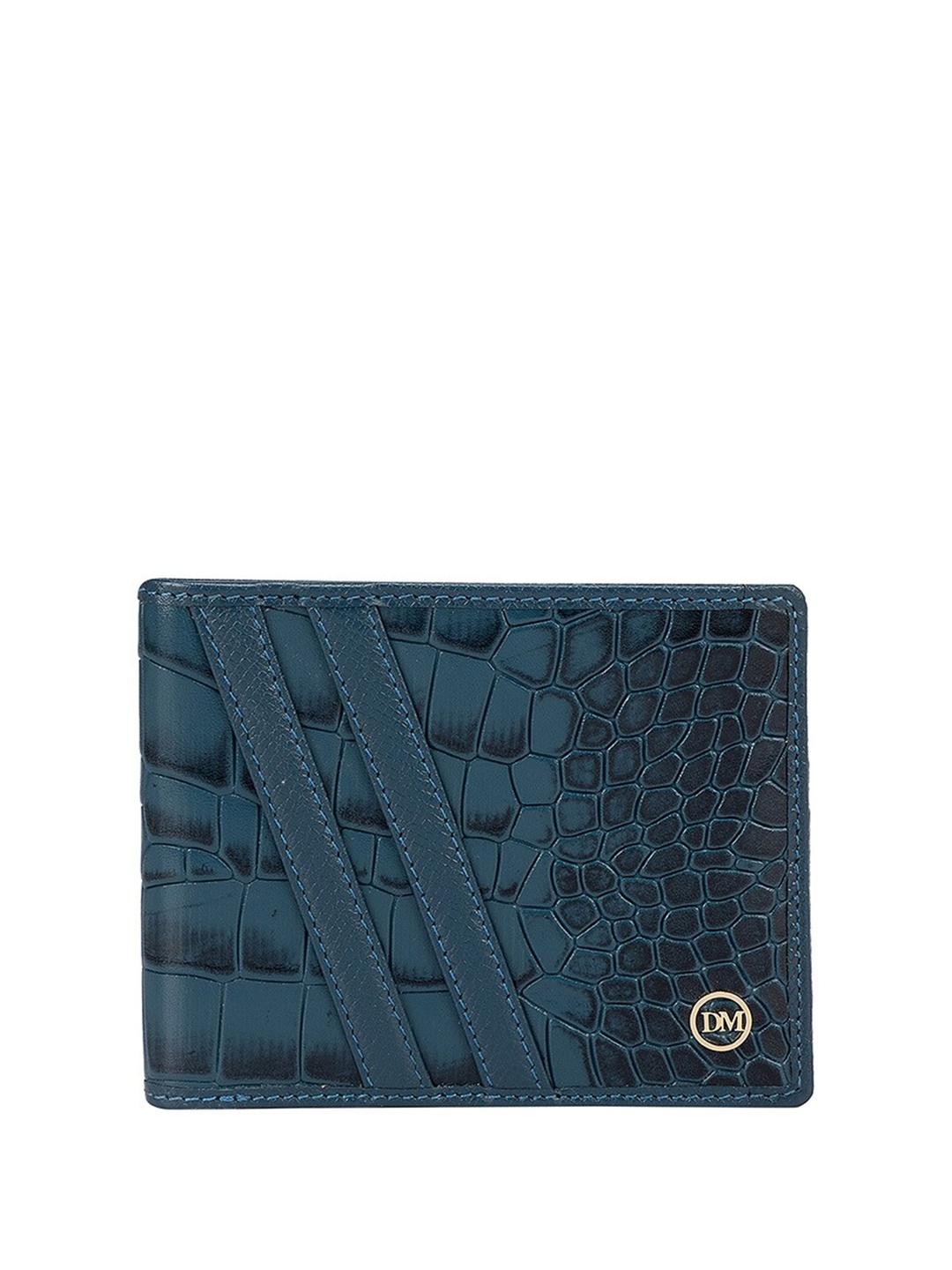 

Da Milano Textured Leather Two Fold Wallet, Blue