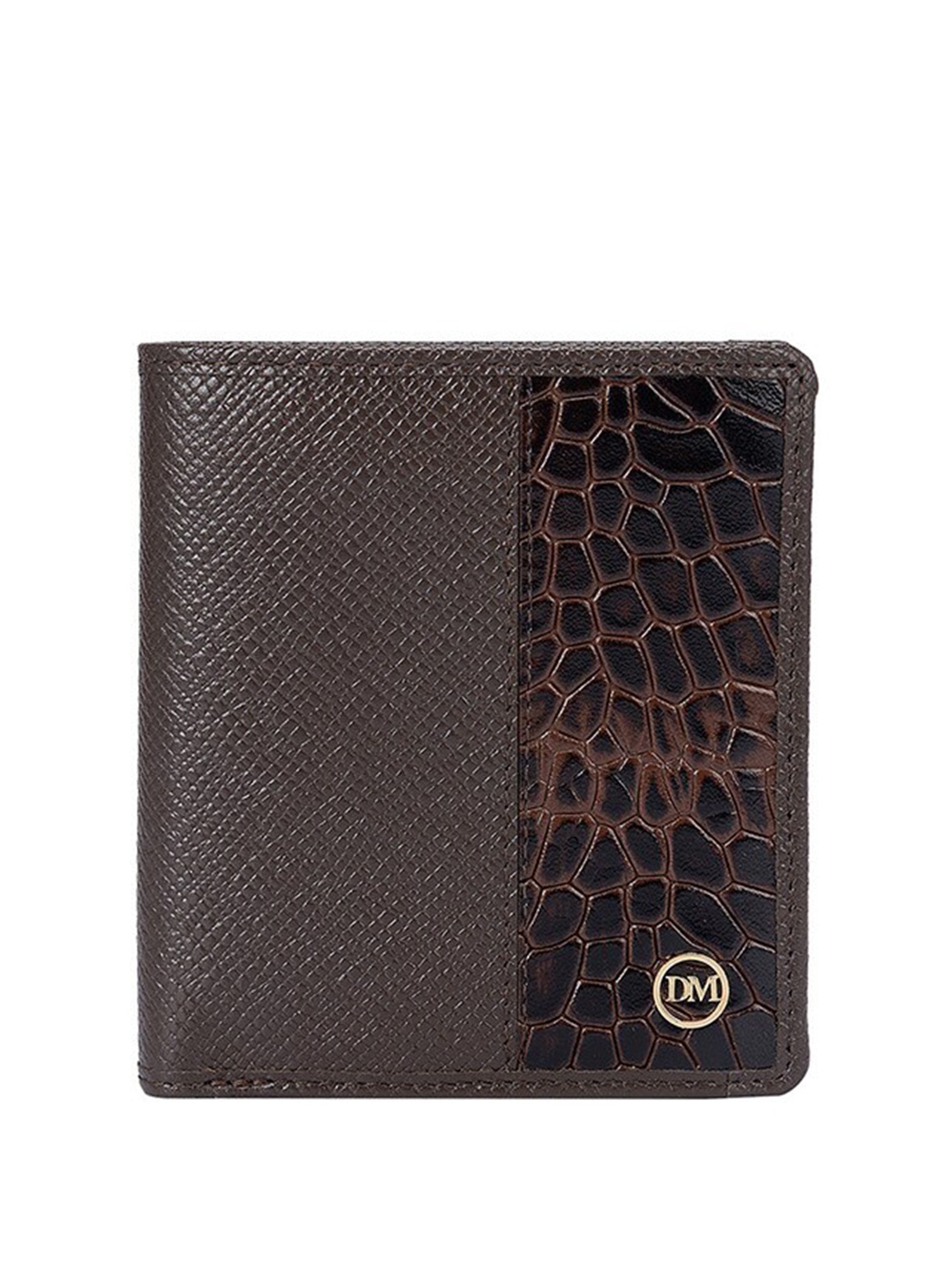 

Da Milano Textured Leather Two Fold Wallet, Brown