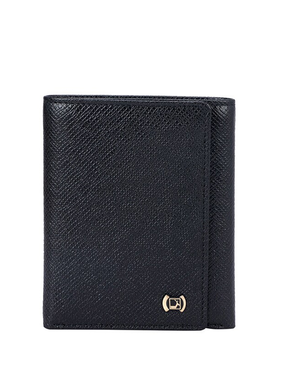 

Da Milano Textured Leather Two Fold Wallet, Black