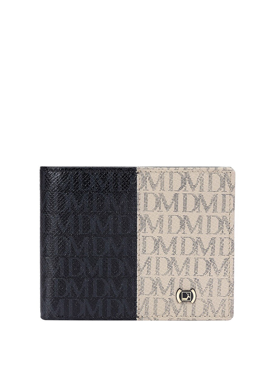

Da Milano Colourblocked Leather Two Fold Wallet, Black
