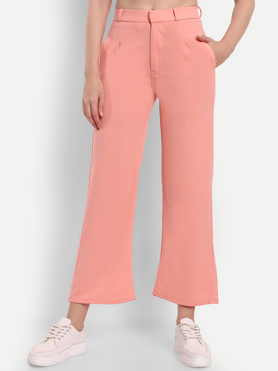 

Next One Women Smart Loose Fit High-Rise Parallel Trousers, Pink