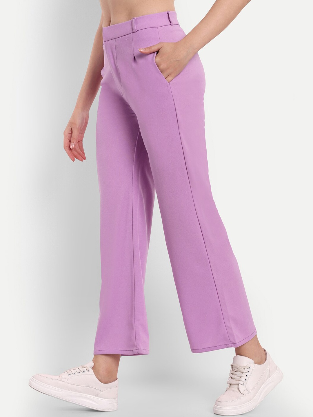 

Next One Women Smart Loose Fit High-Rise Parallel Trousers, Lavender