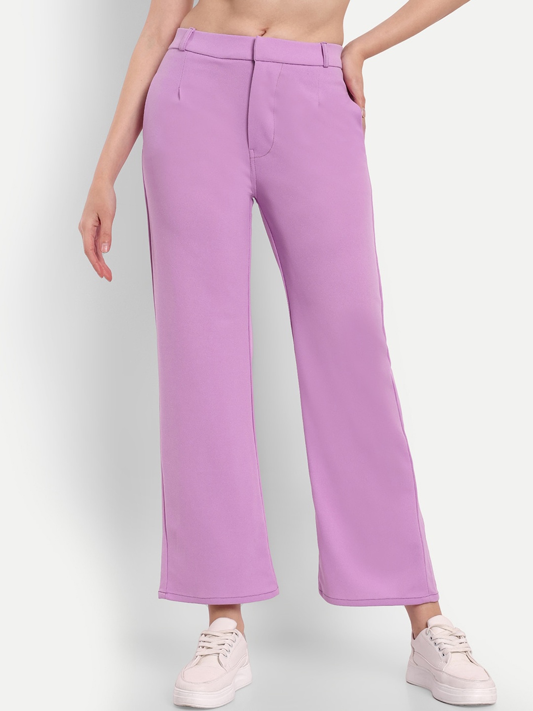 

Next One Women Smart High-Rise Easy Wash Loose Fit Parallel Trousers, Lavender