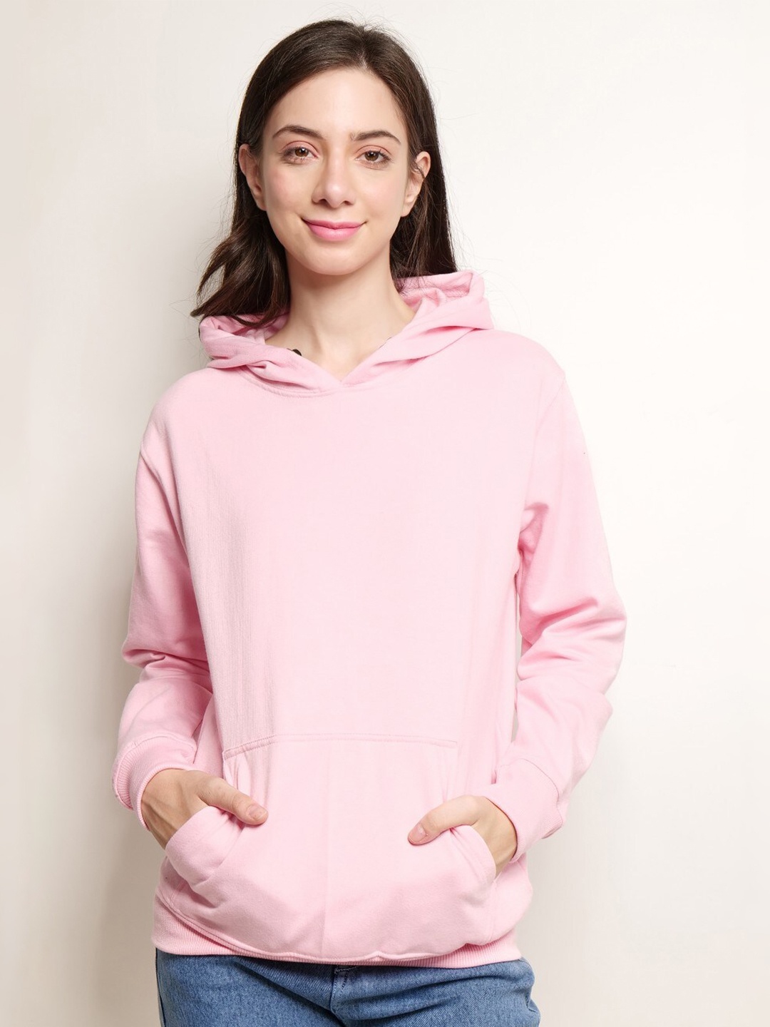 

TABADTOD Hooded Long Sleeves Pullover, Pink