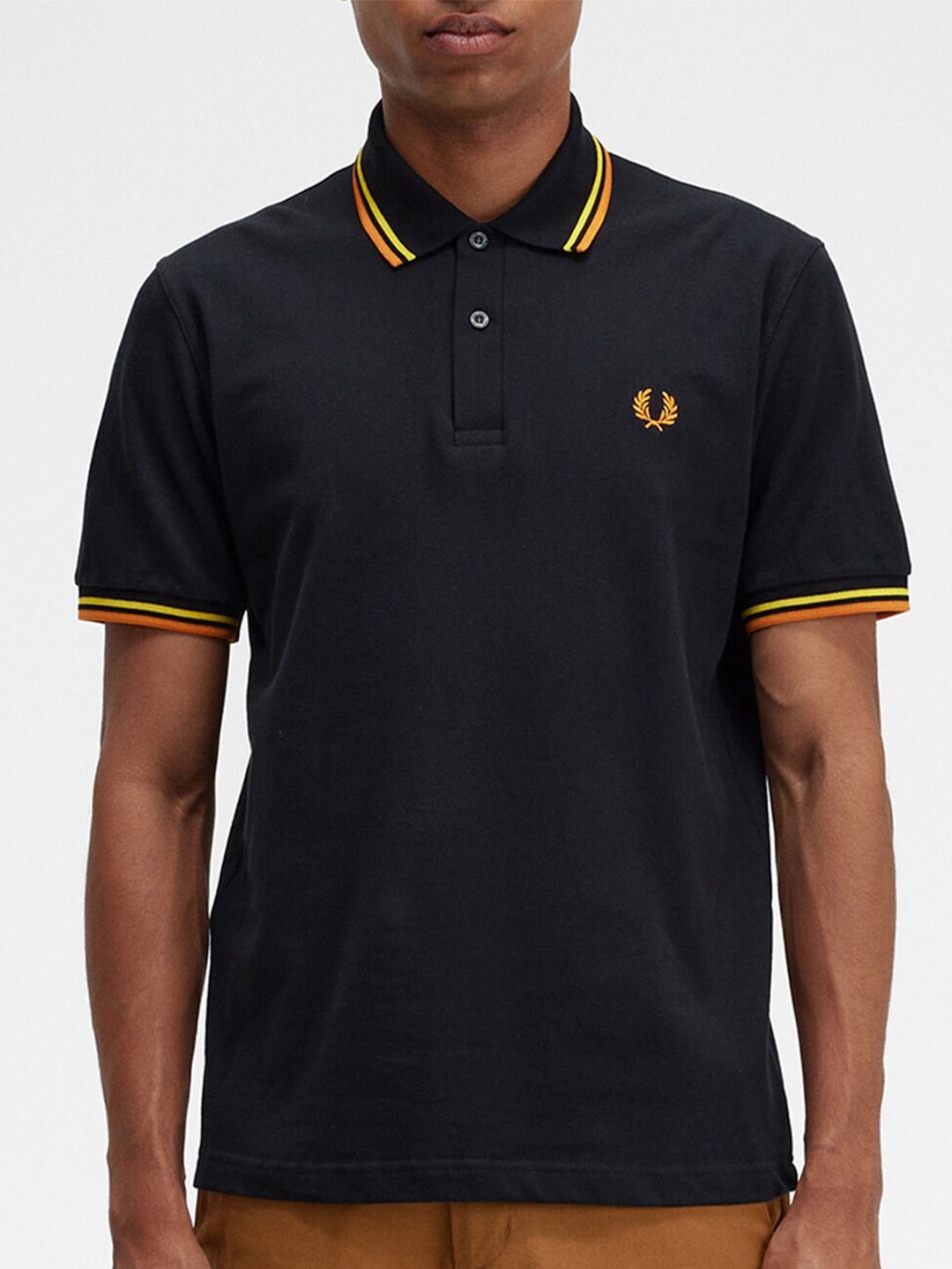 

Fred Perry Polo Collar Pure Cotton Casual T-shirt, Black