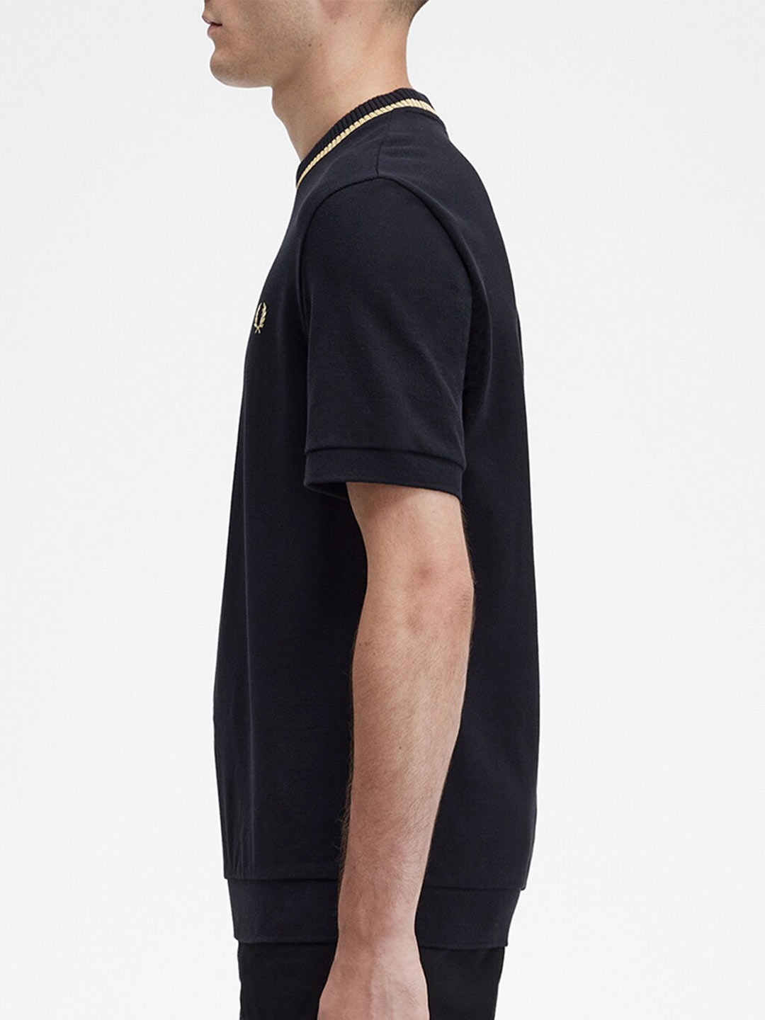 

Fred Perry Round Neck Pure Cotton Casual T-shirt, Black