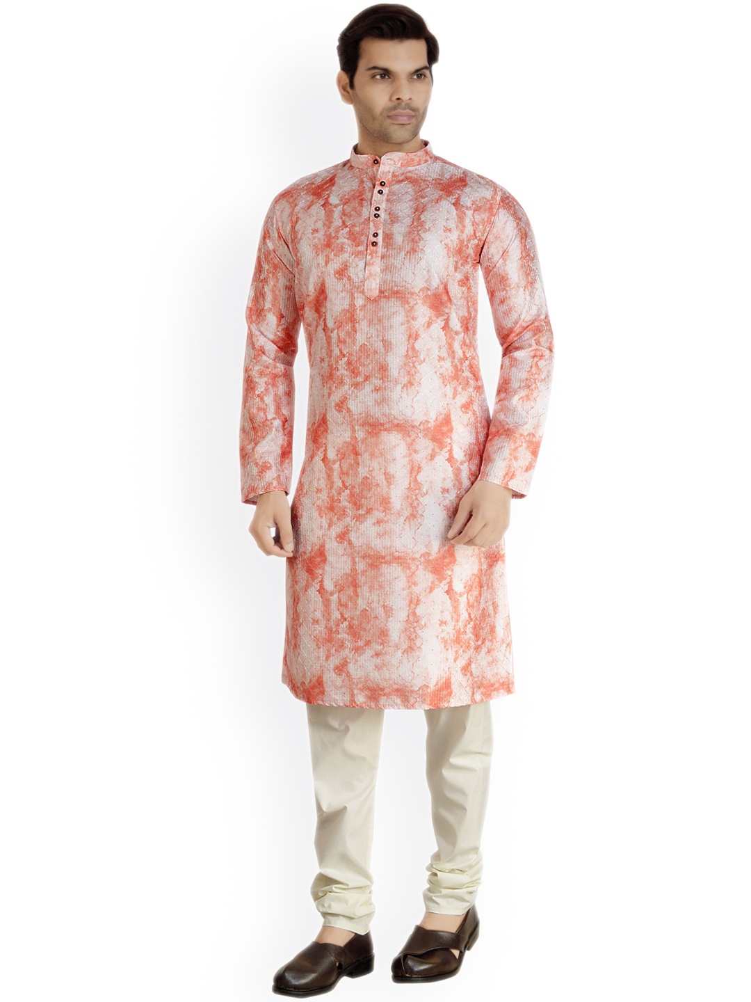 

ARRUGA Dyed Kurta With Pyjamas, Orange