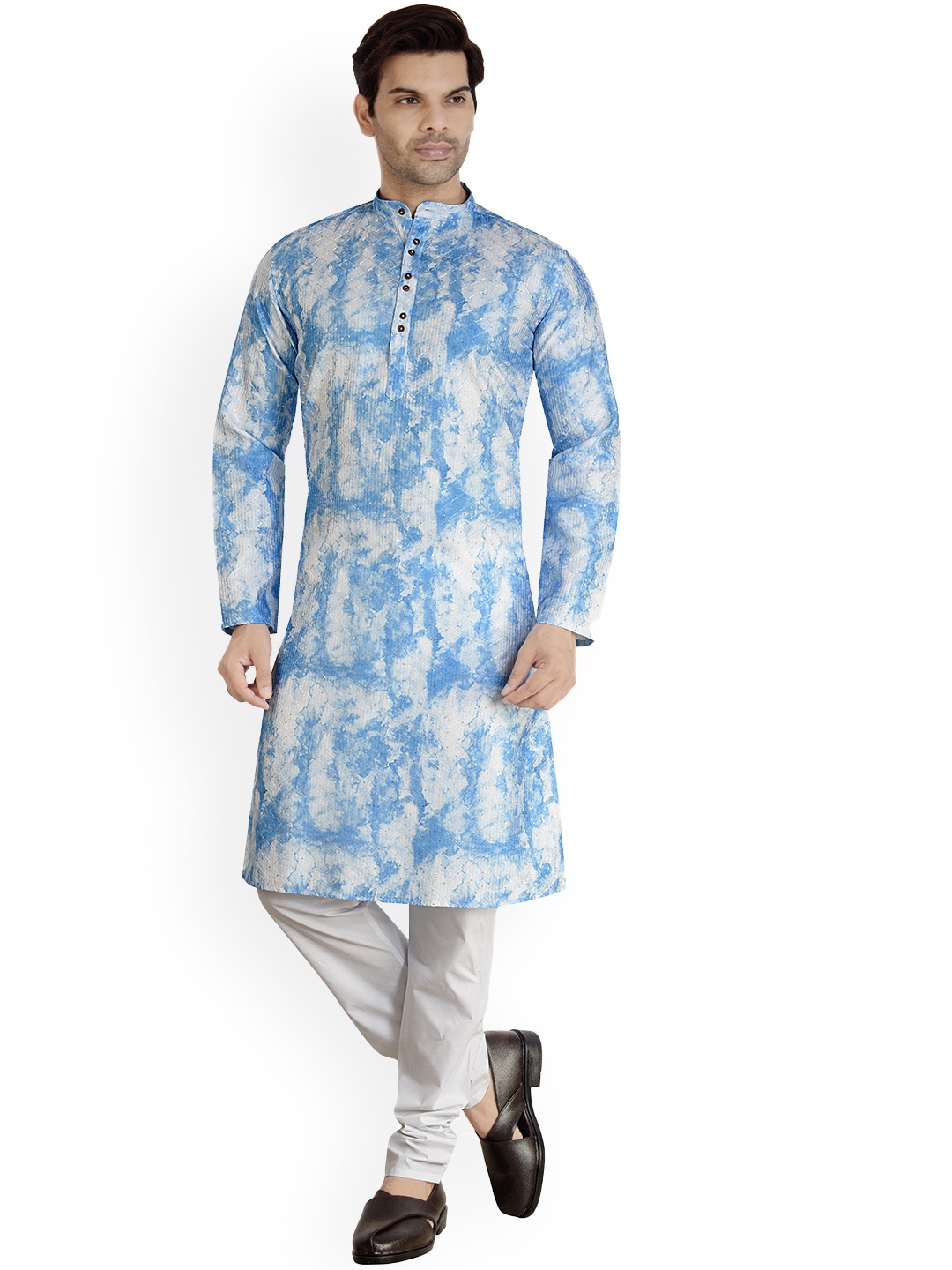 

ARRUGA Dyed Sequinned Kurta With Pyjamas, Blue