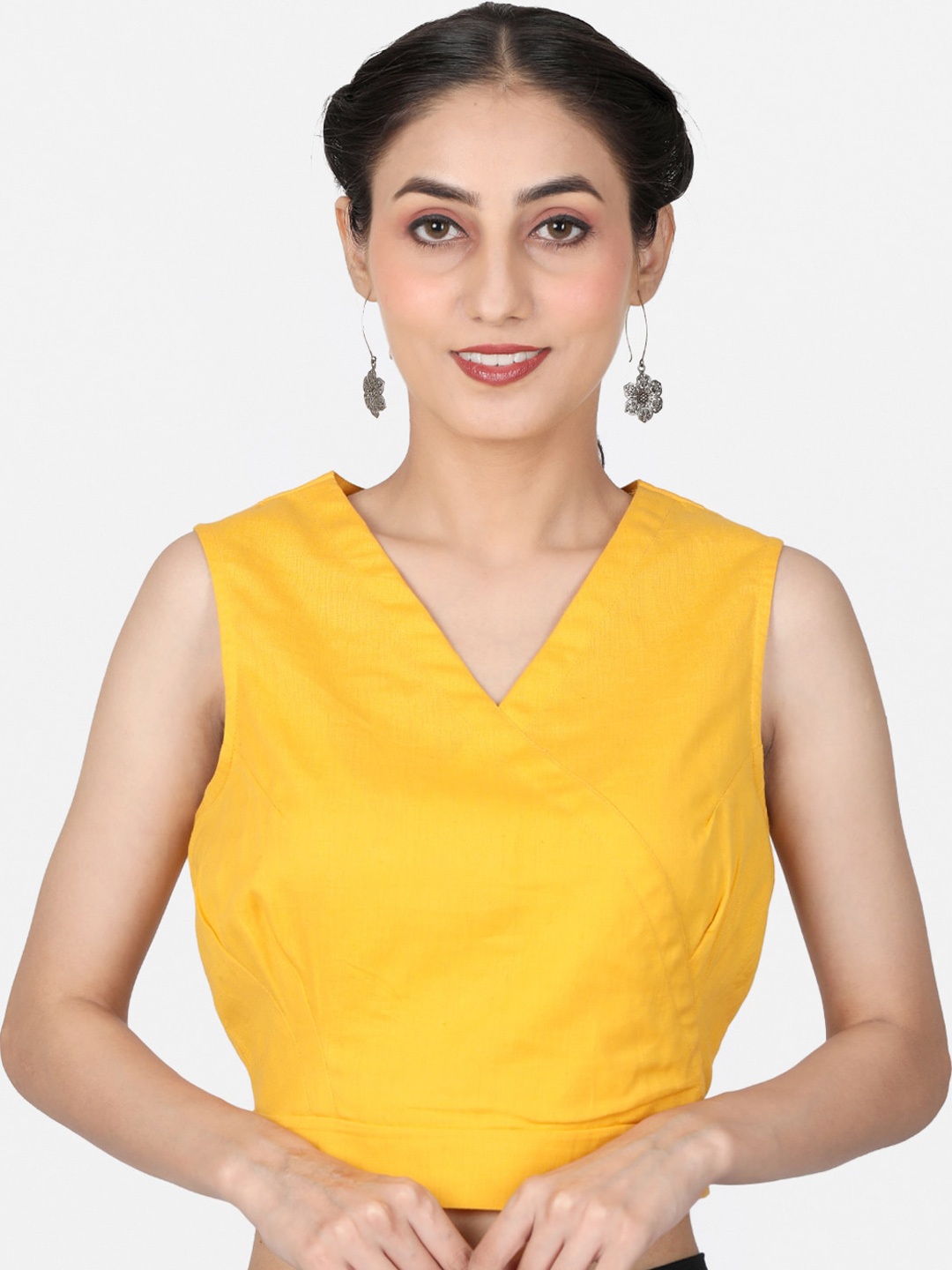 

Llajja Pure Cotton Readymade Saree Blouse, Yellow