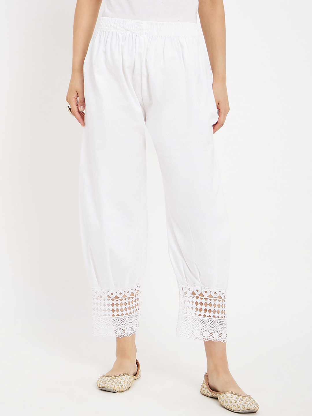 

Castle Lifestyle Loose-Fit Pure Cotton Afghani Salwar, White