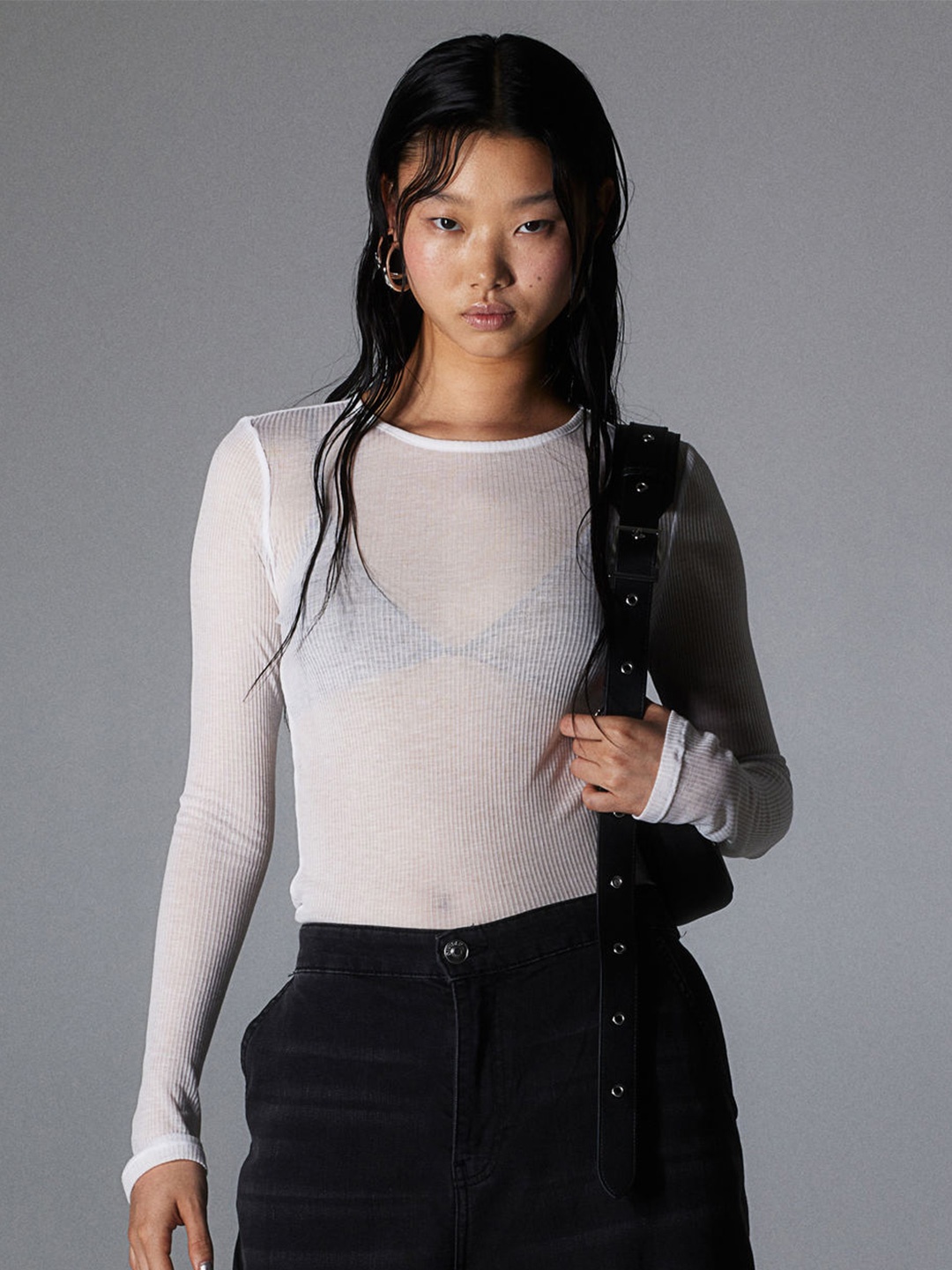 

H&M Long-Sleeved Top, White