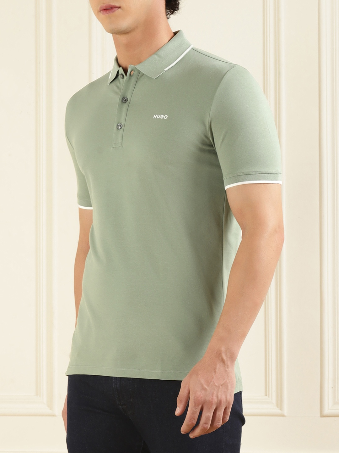 

HUGO Regular Fit Polo Collar T-shirt, Green