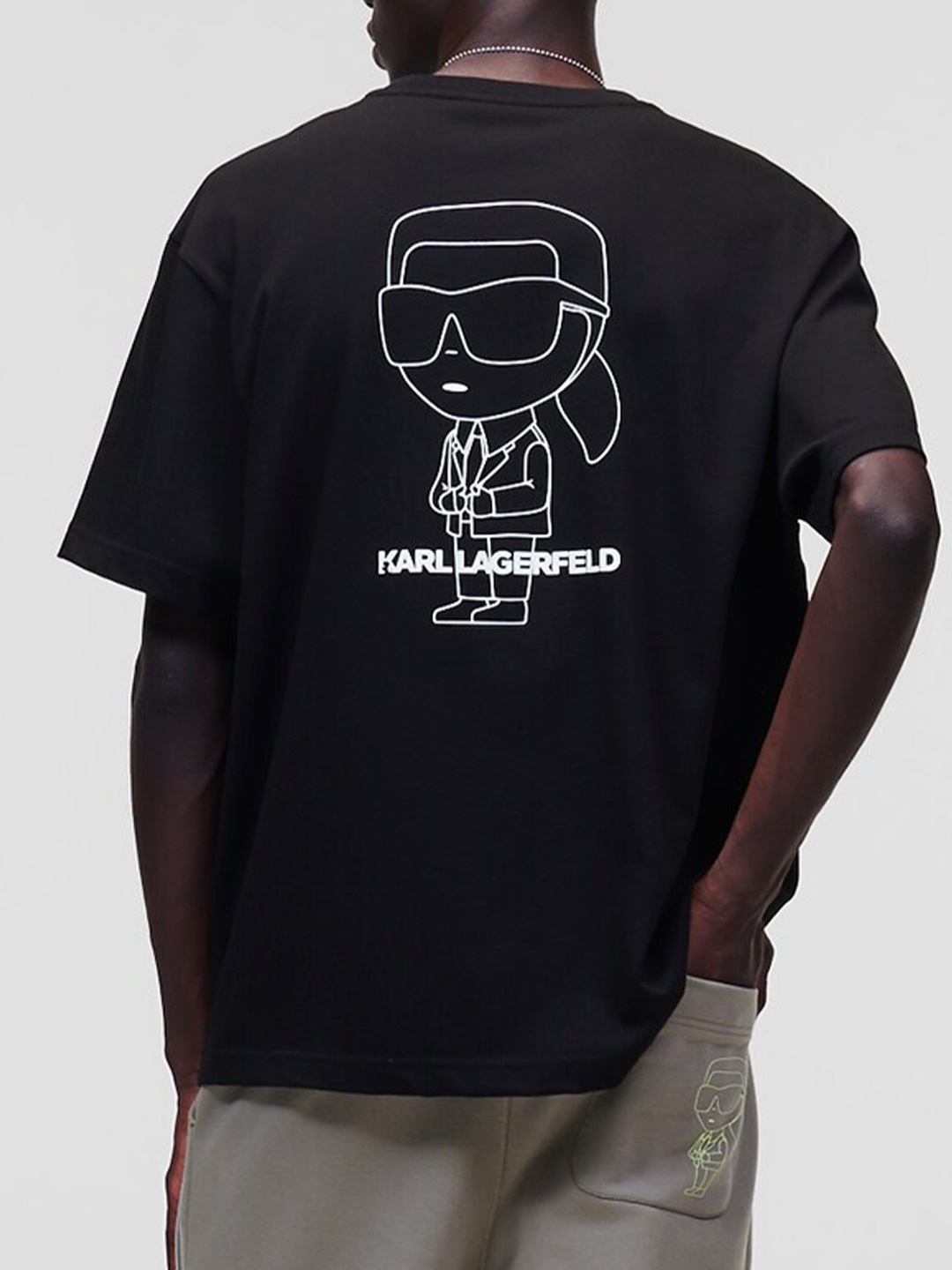 

Karl Lagerfeld Graphic Printed Oversized T-shirt, Black