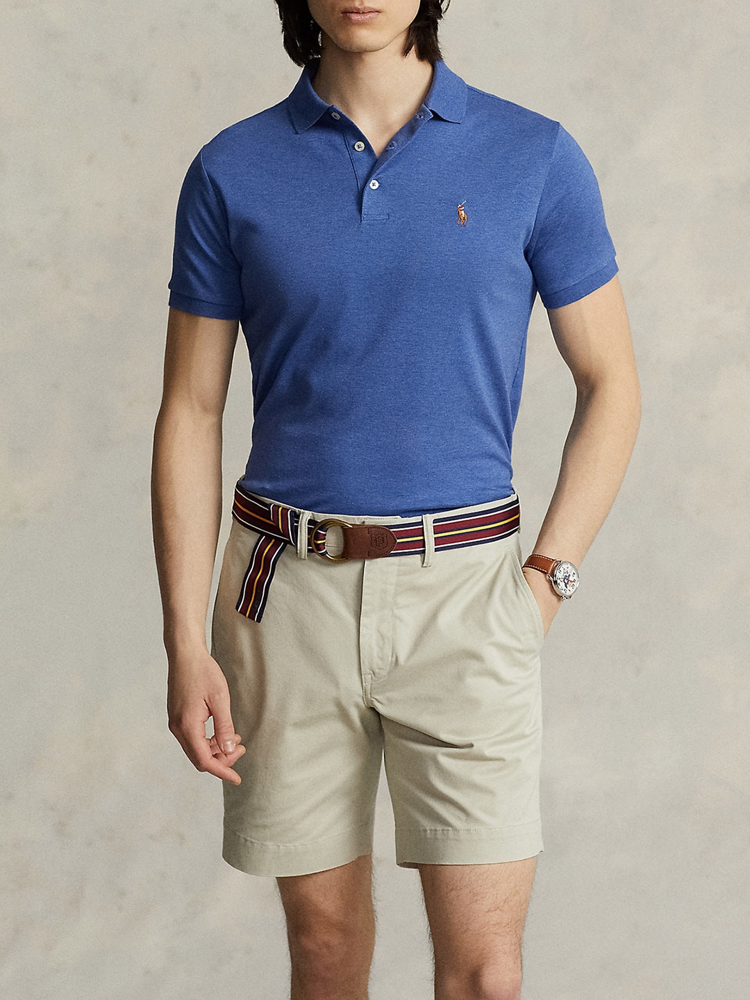 

Polo Ralph Lauren Polo Collar Cotton Slim-Fit T-Shirt, Blue