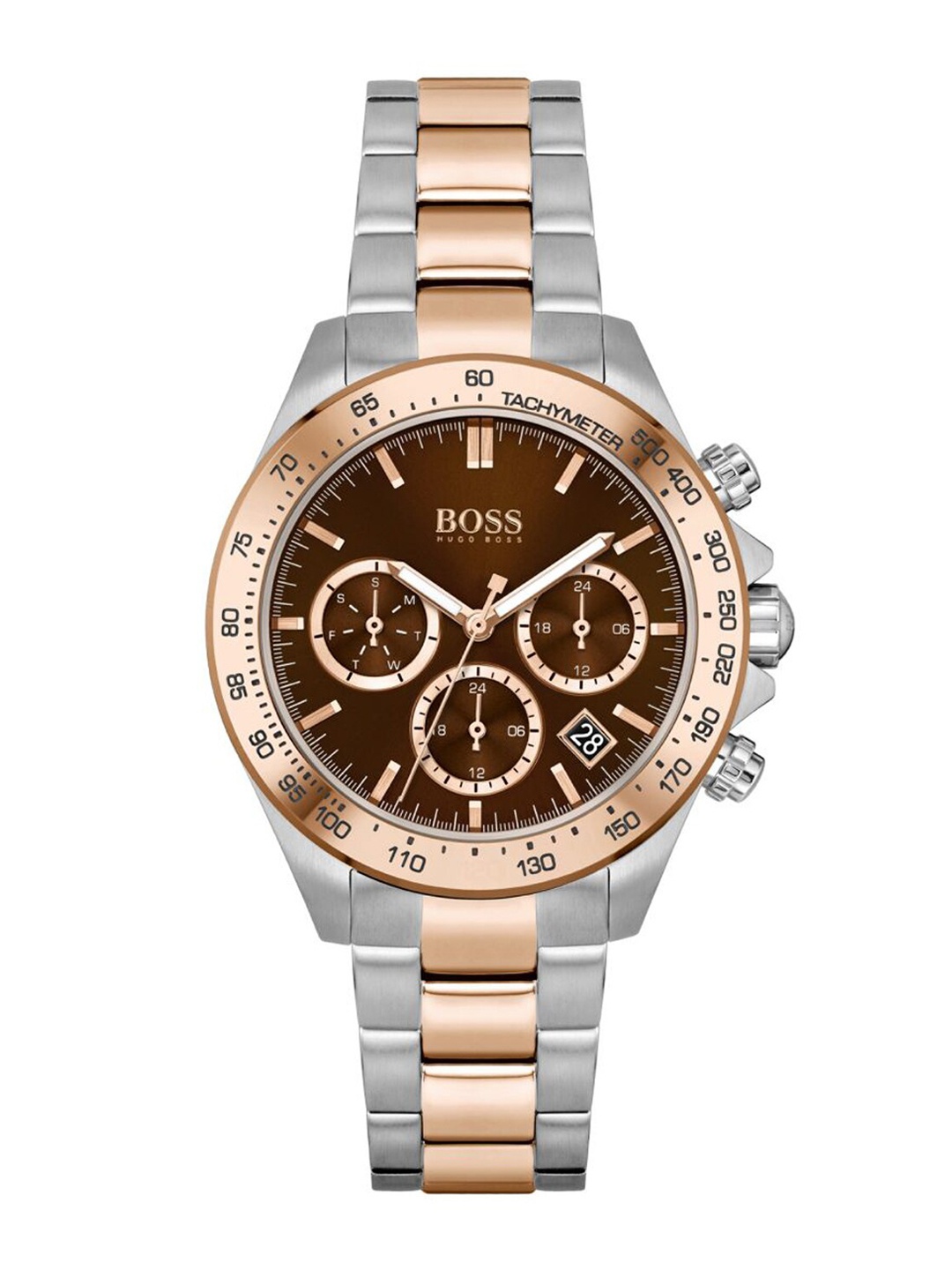

BOSS Women Textured Stainless Steel Multi Function Analogue Watch-01502617, Brown