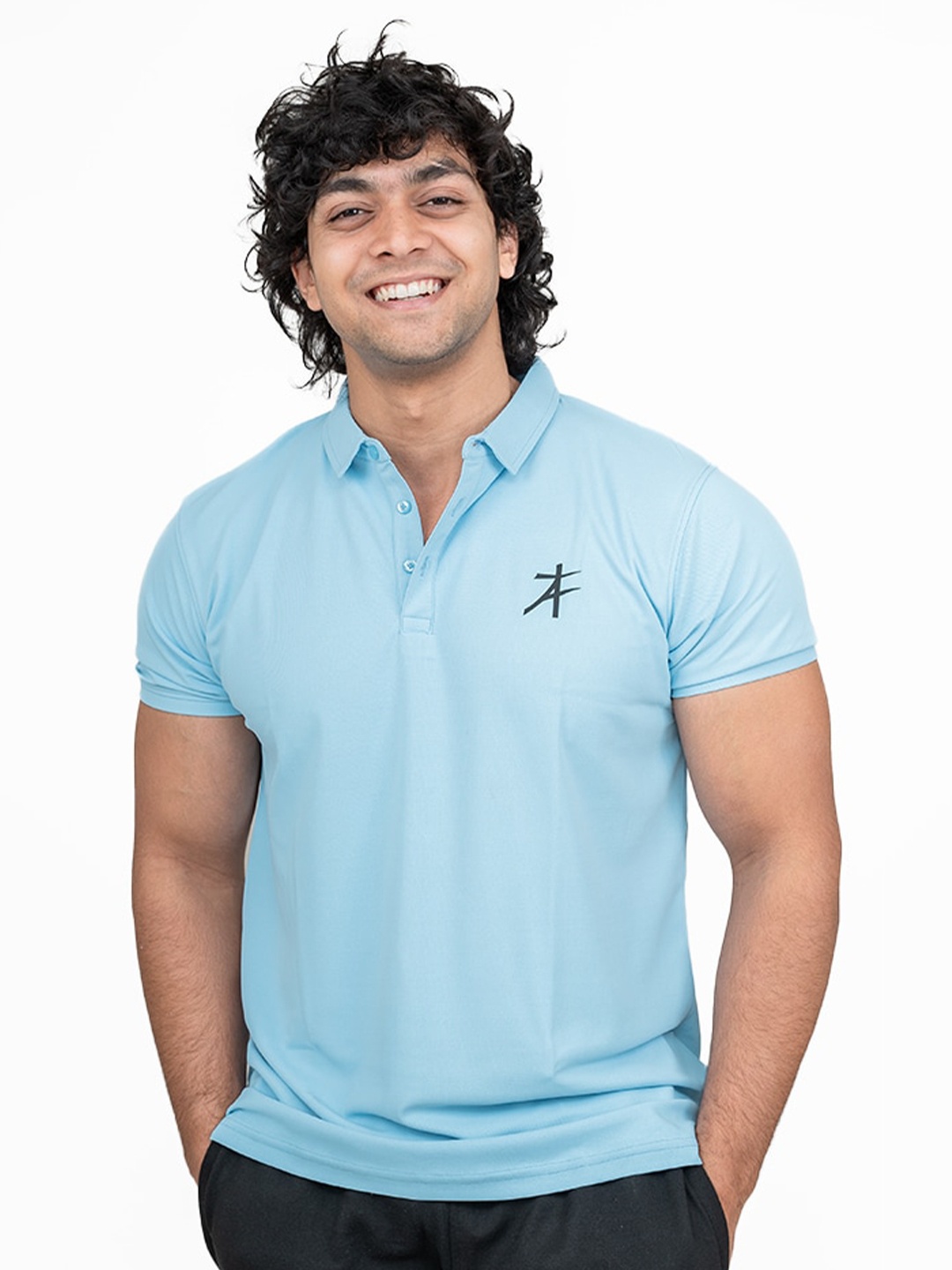 

Athflex Regular Fit Polo Collar T-Shirt, Blue
