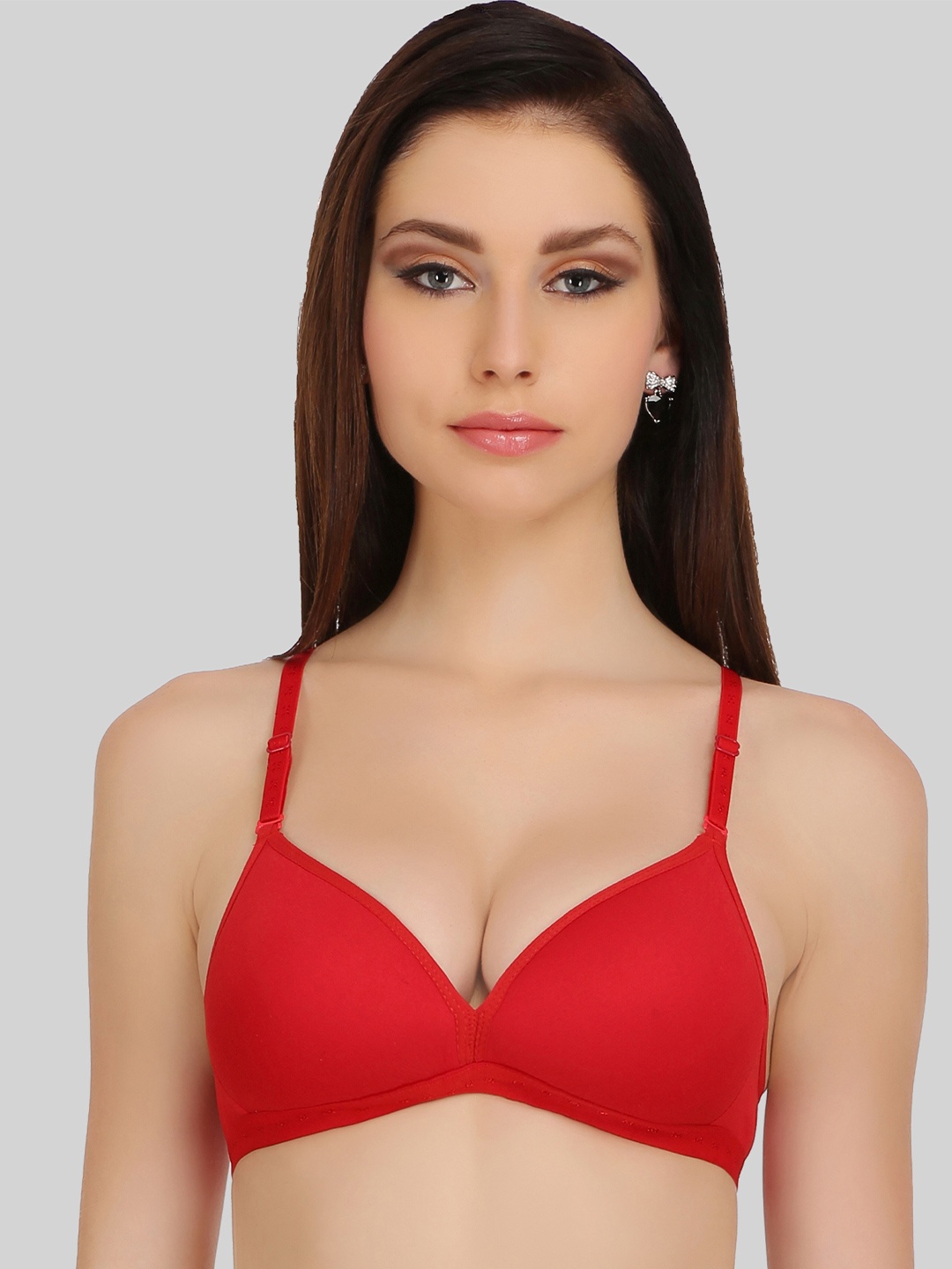 

SELFCARE Medium Coverage Seamless Pure Cotton T-shirt Bra With All Day Comfort, Red