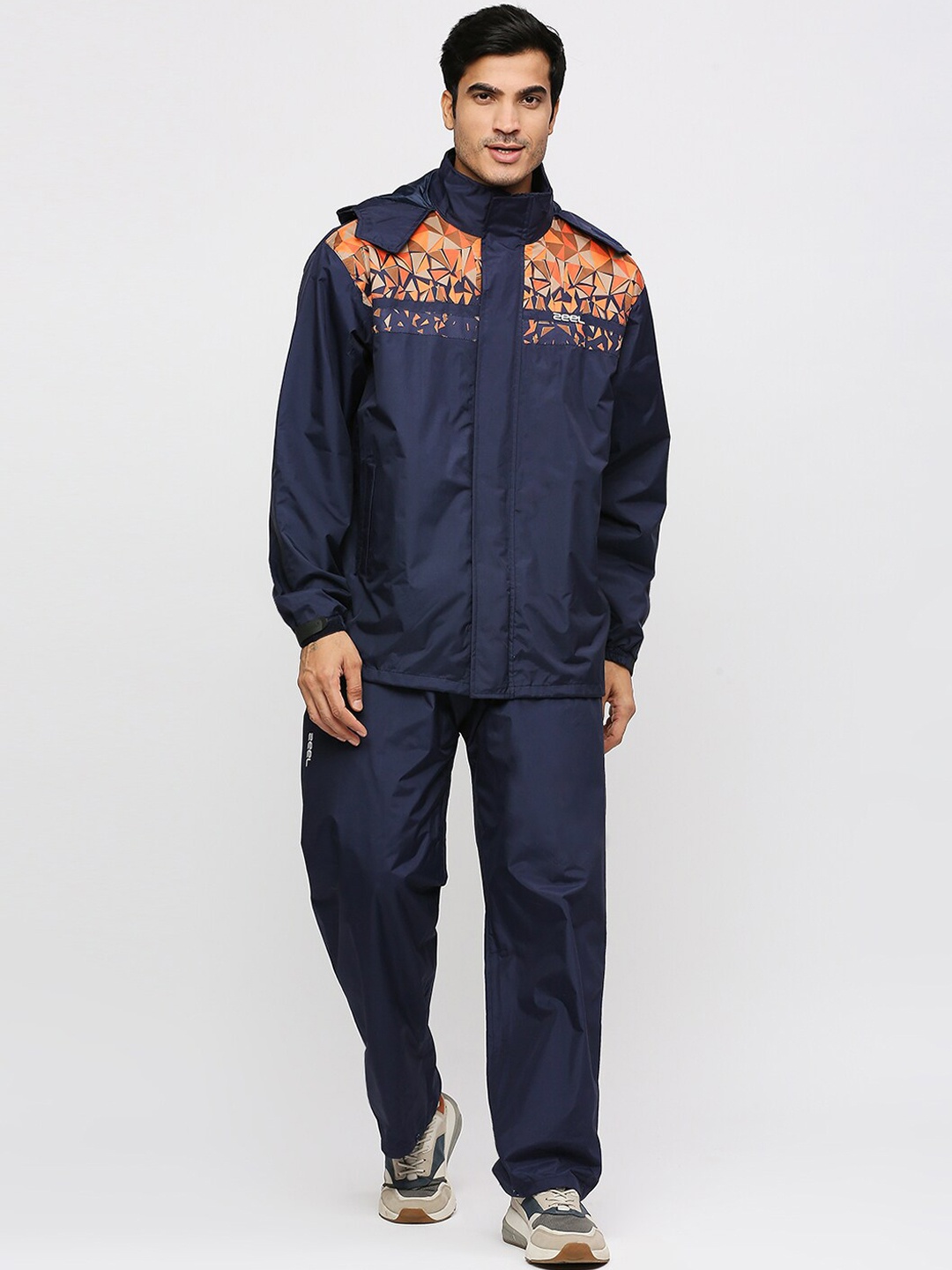 

Zeel Printed Waterproof Rain Suit, Navy blue