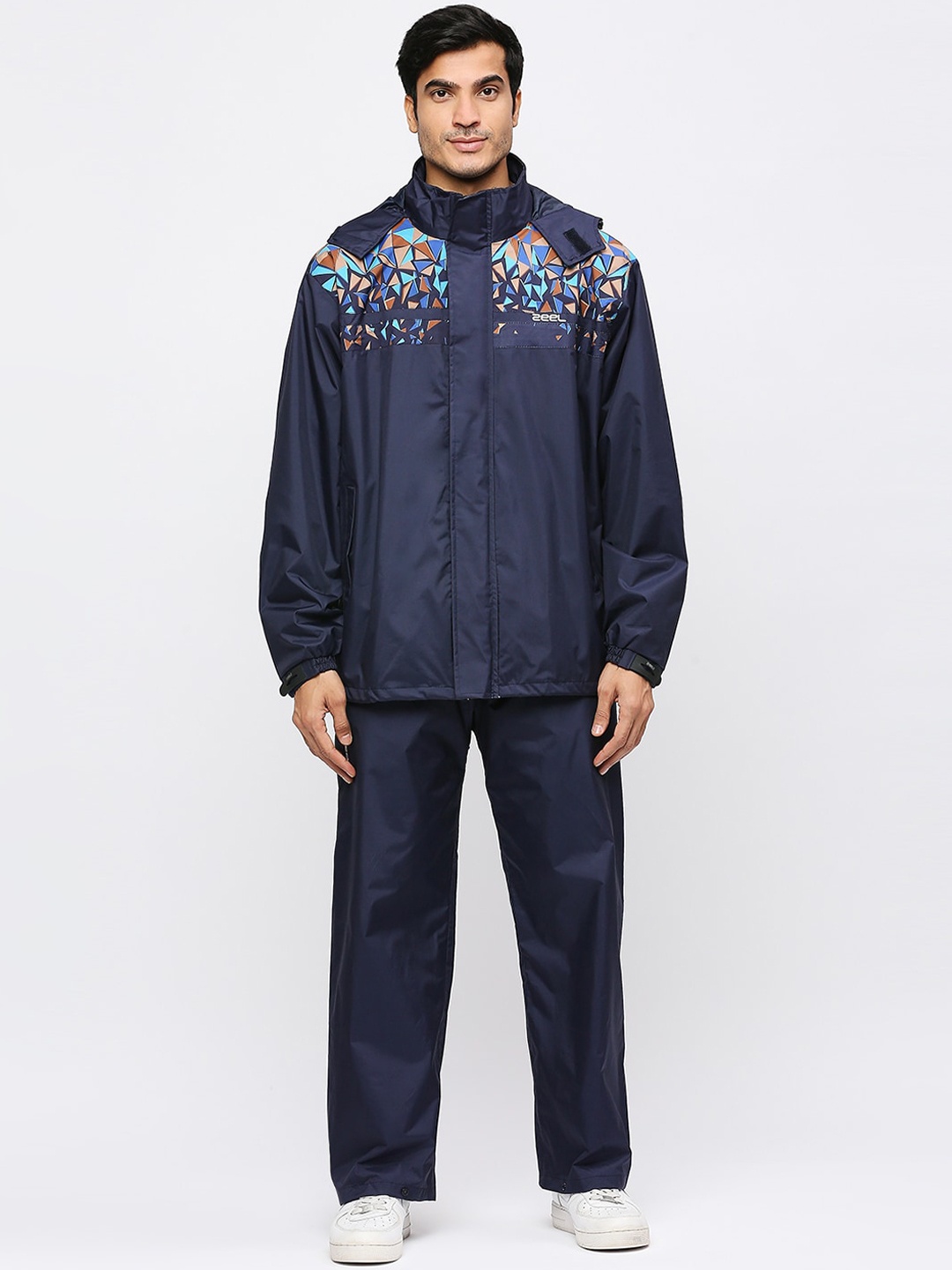 

Zeel Printed Waterproof Rain Suit, Navy blue