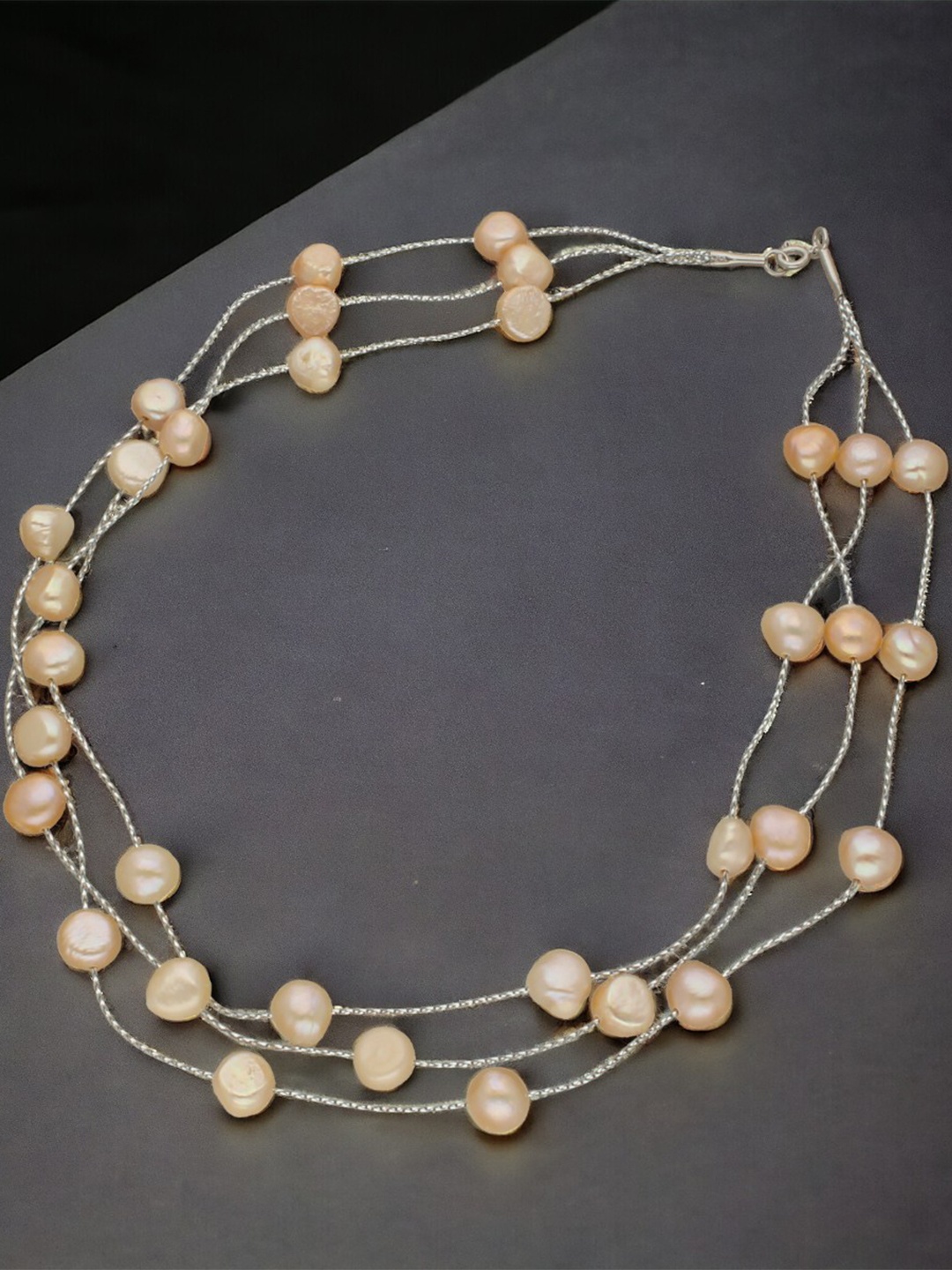

Sri Jagdamba Pearls Dealer Gold-Plated Pearls Beaded Necklace, Pink