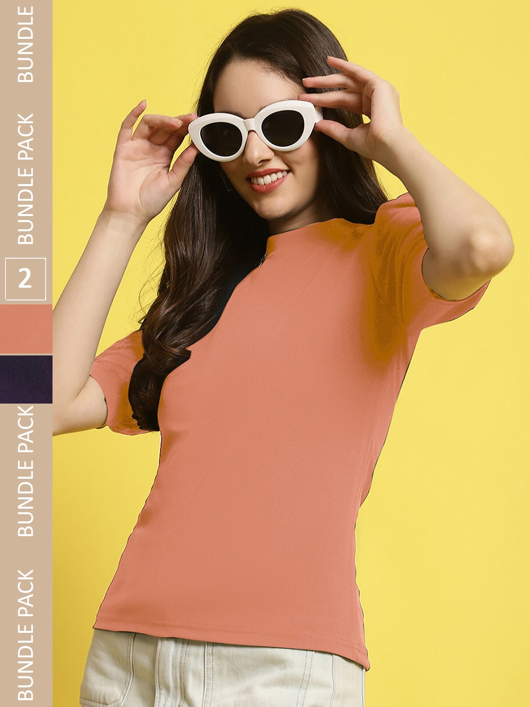 

Fabflee Pack Of 2 Regular Top, Orange