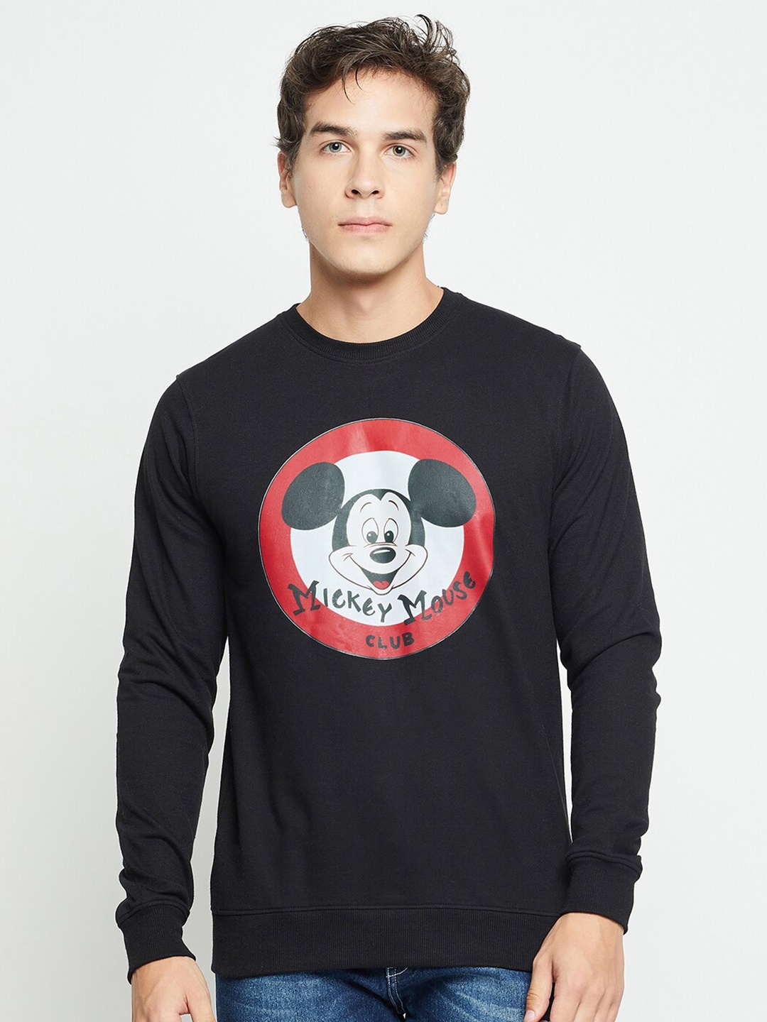 

Wear Your Mind Mickey Mouse Printed Pullover Sweatshirt, Black