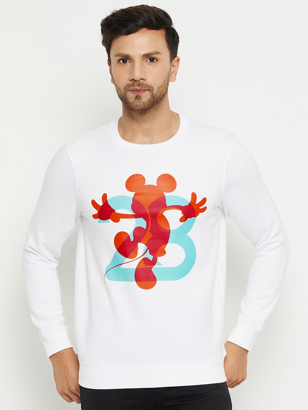 

Wear Your Mind Mickey Mouse Graphic Printed Sweatshirt, White
