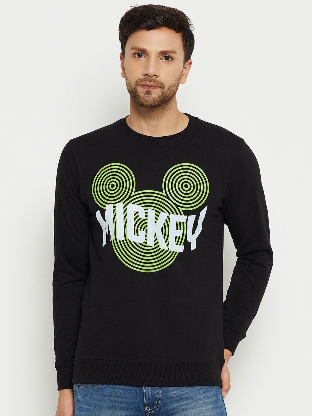 

Wear Your Mind Mickey Mouse Printed Pullover Sweatshirt, Black