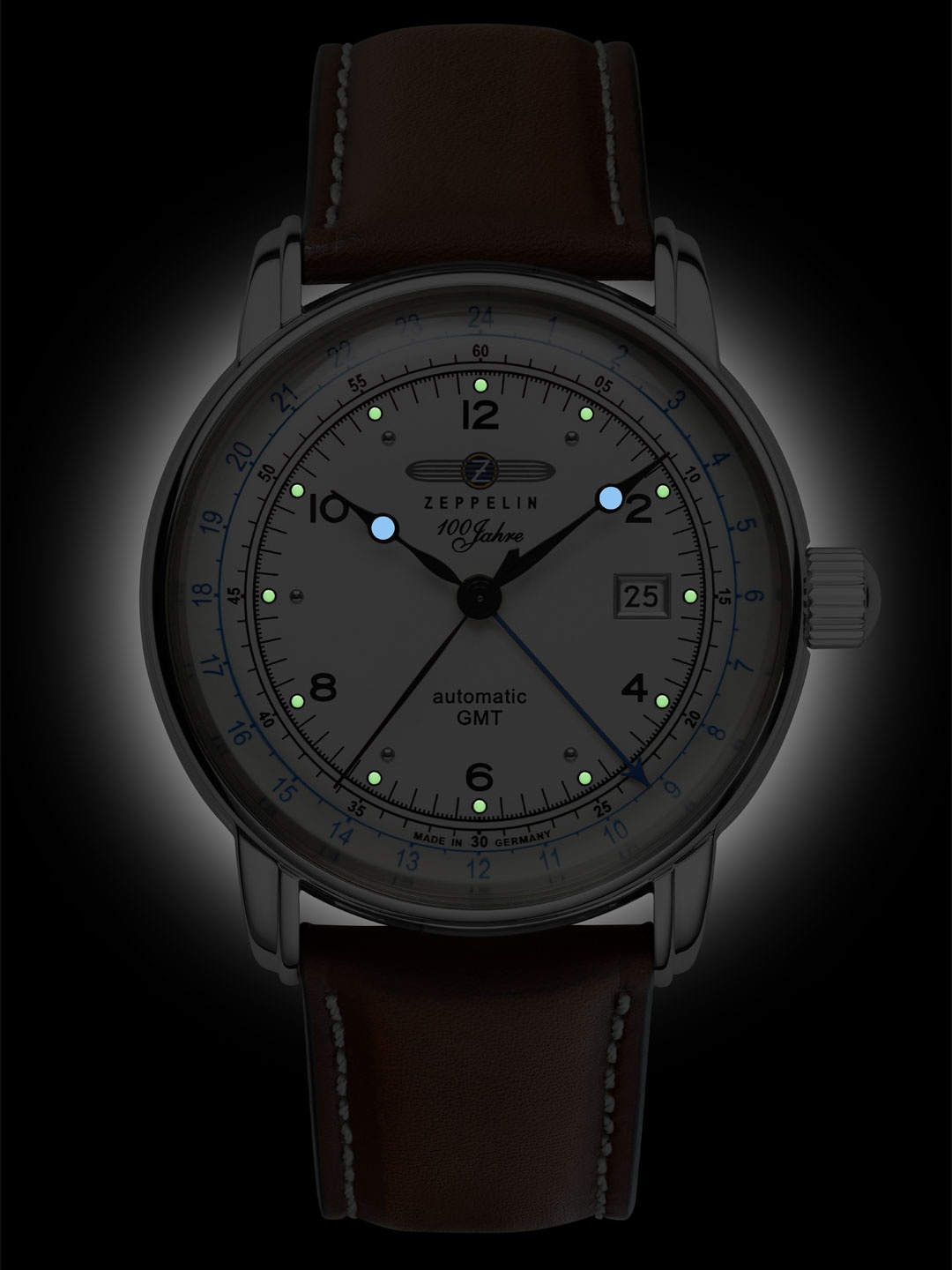 

ZEPPELIN Men Printed Dial And Leather Straps Analogue Automatic Motion Powered Watch 86661, Silver