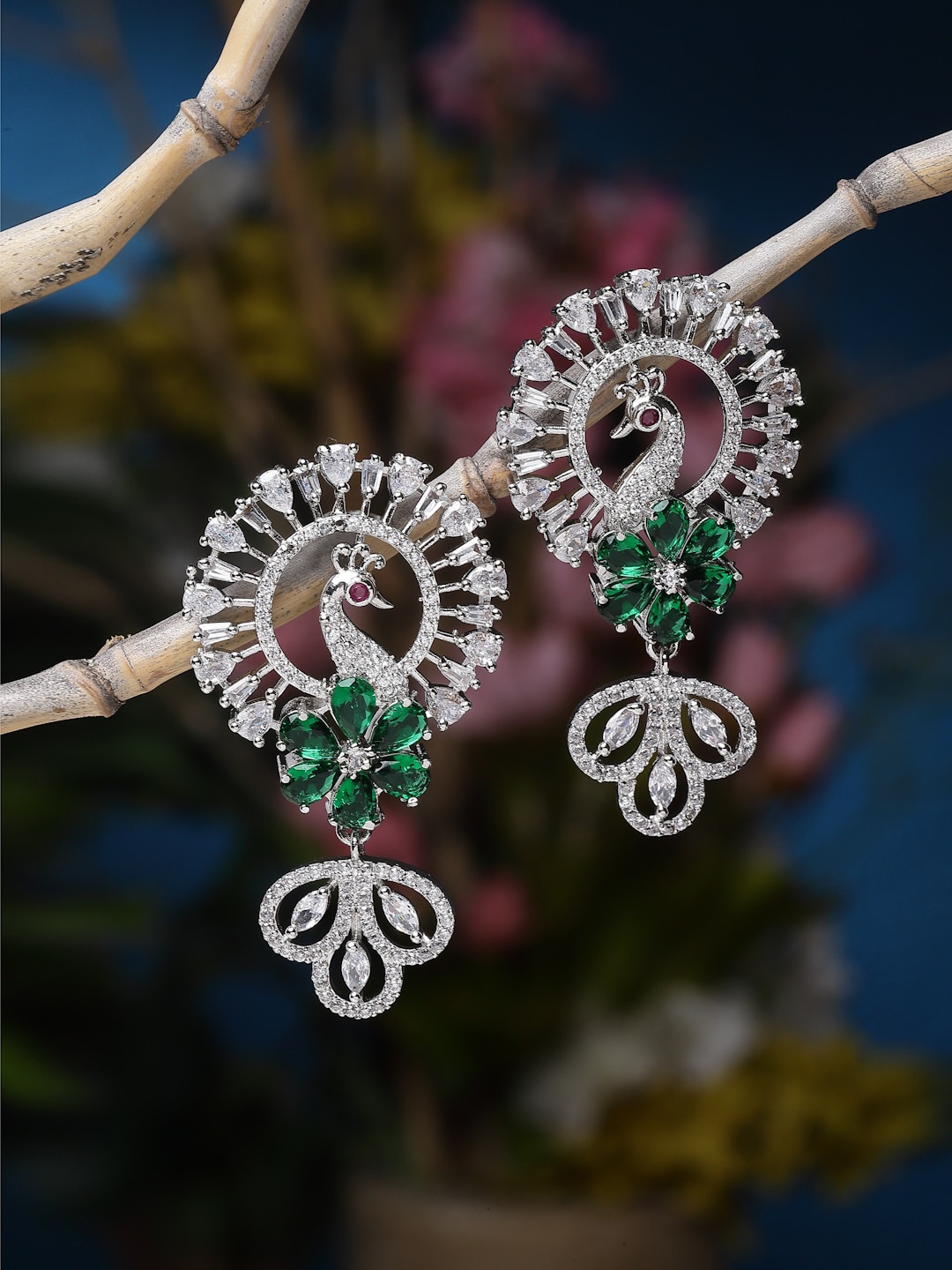 

ZENEME Rhodium-Plated Drop Earrings, Silver