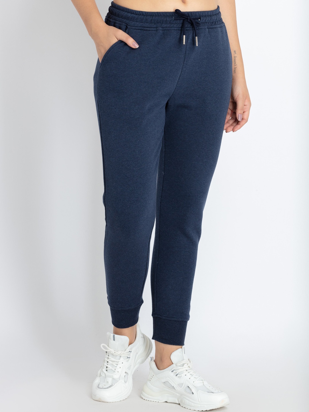 

Status Quo Women Mid-Rise Joggers, Navy blue