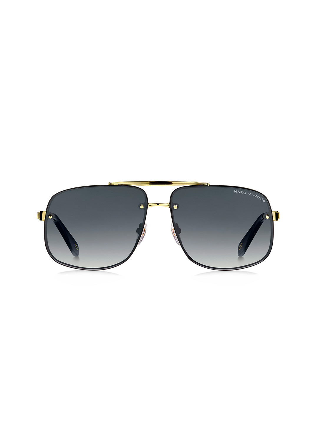 

MARC JACOBS Men Black Lens & Gold-Toned Oversized Sunglasses with UV Protected Lens