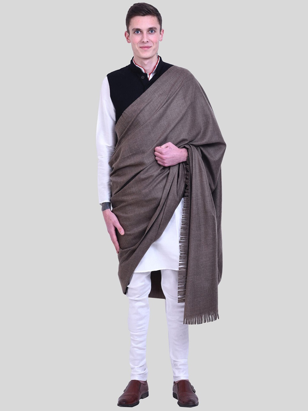 

SWI Stylish Men Pure Wool Shawl, Brown