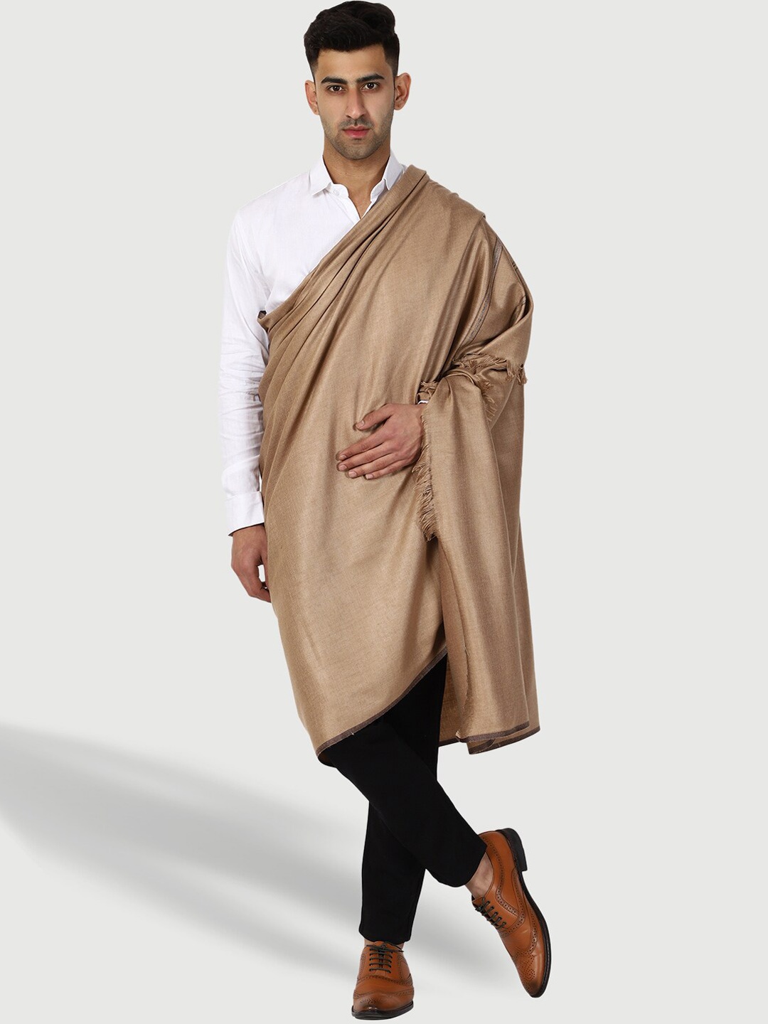 

SWI Stylish Men Pure Wool Shawl, Brown