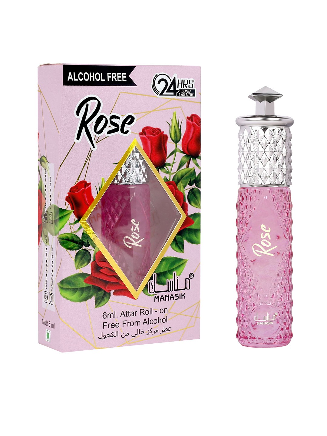 

MANASIK Women Rose Premium Roll On Attar 6ml, Pink