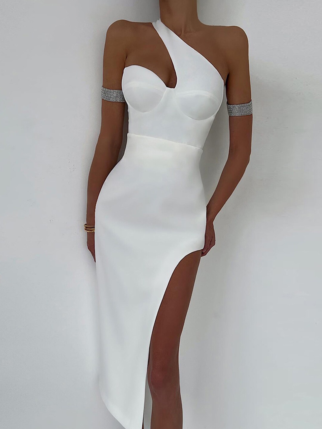 

StyleCast One Shoulder Cut Out Bodycon Dress, White