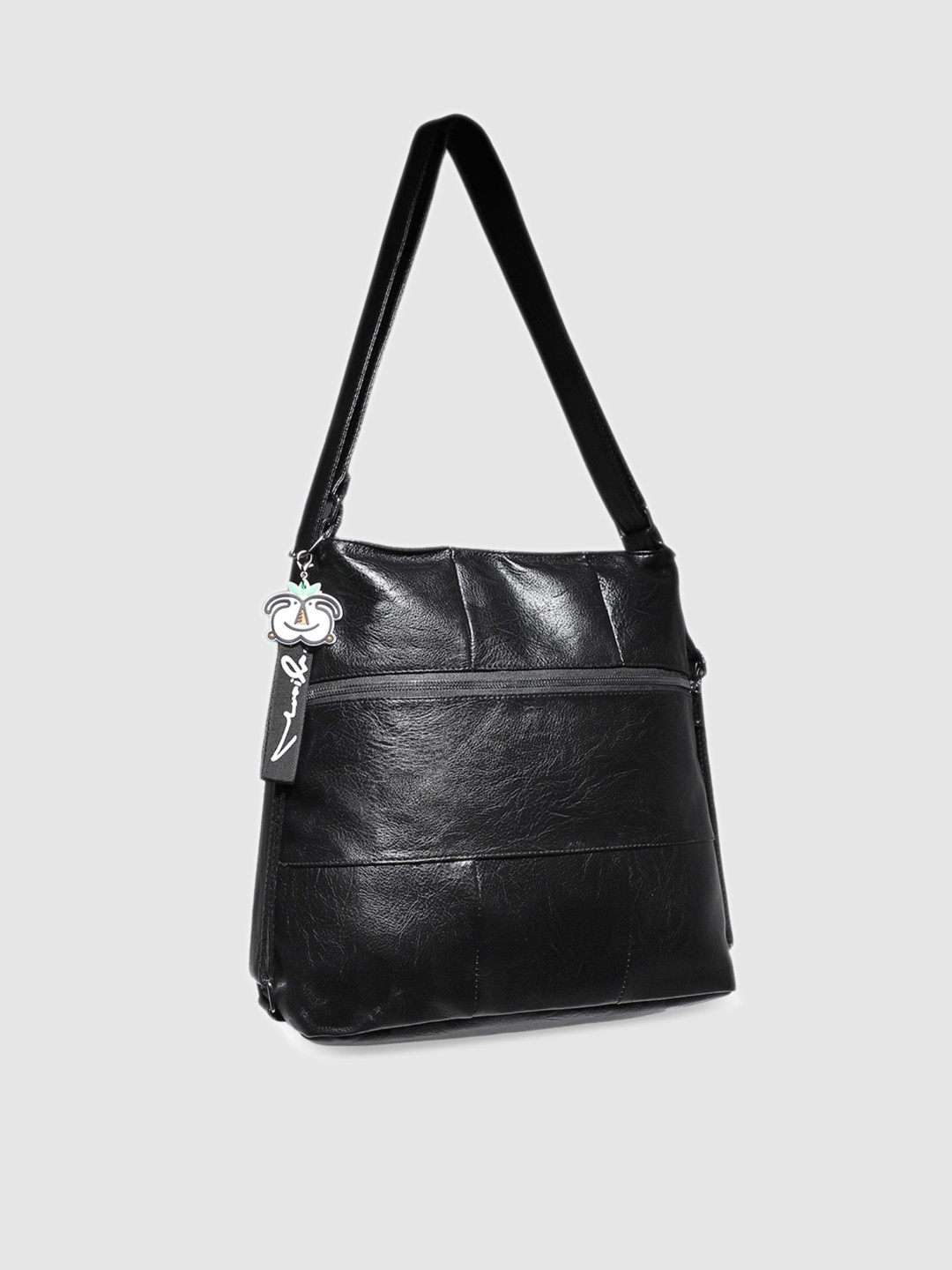 

HAUTE SAUCE by Campus Sutra Textured Structured Shoulder Bag, Black
