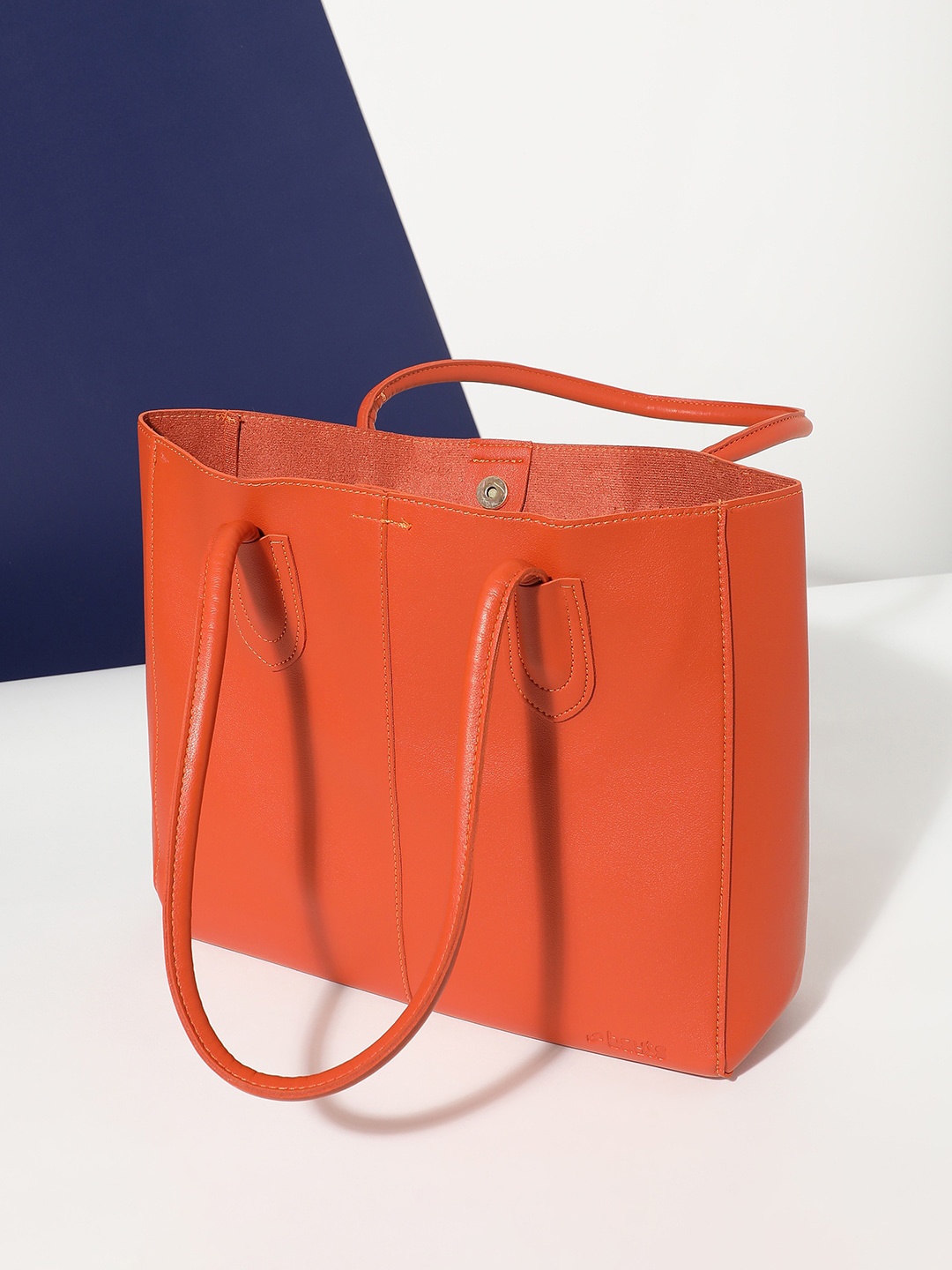 

HAUTE SAUCE by Campus Sutra Structured Tote Bag, Orange