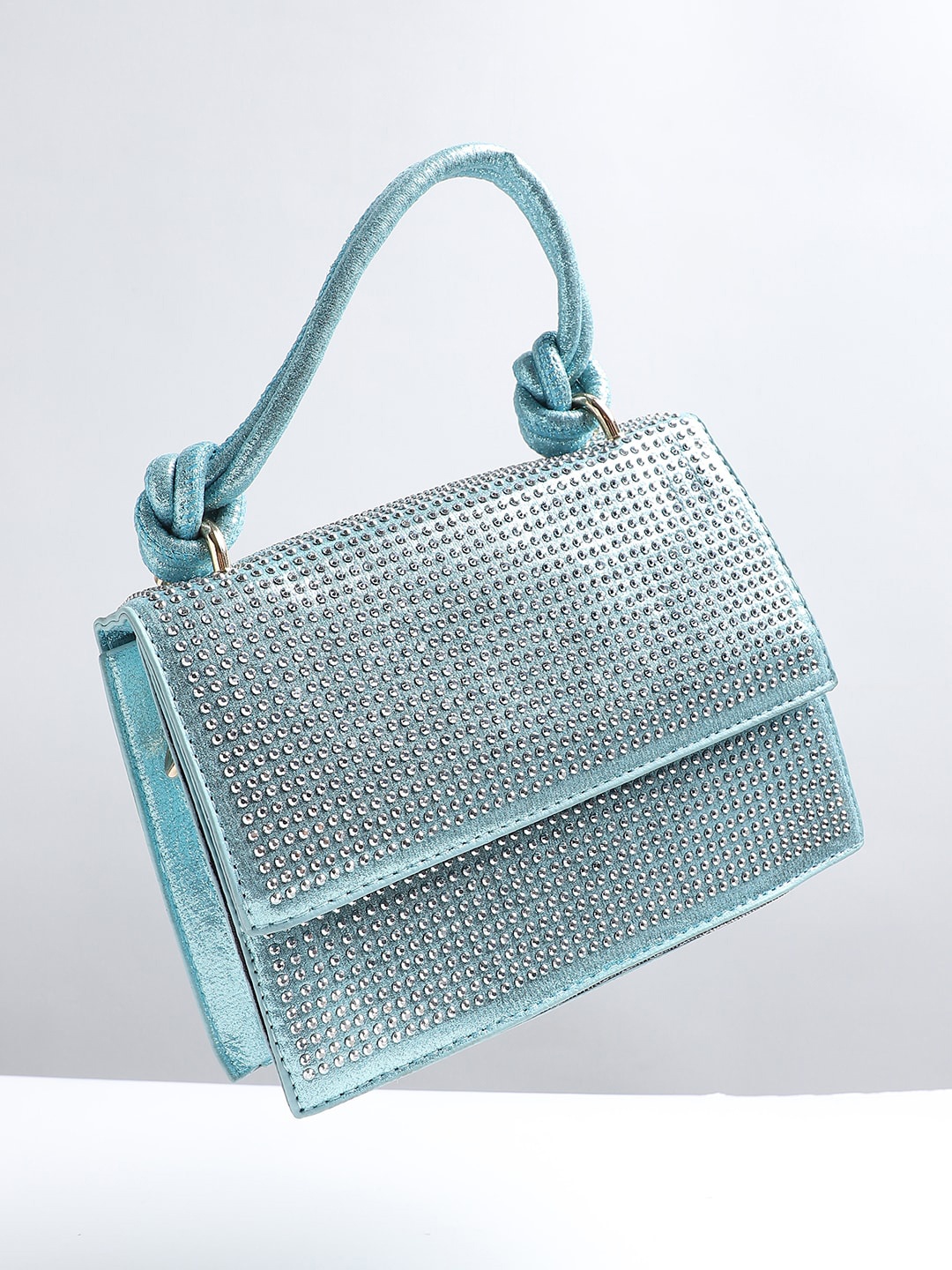 

HAUTE SAUCE by Campus Sutra Embellished Structured Handheld Bag, Blue