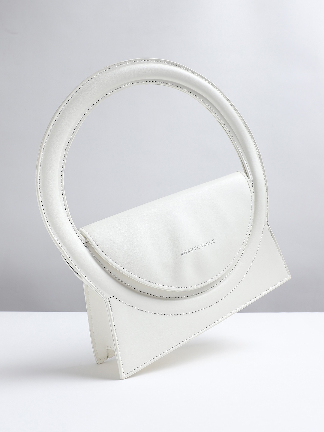 

HAUTE SAUCE by Campus Sutra Structured Handheld Bag, White