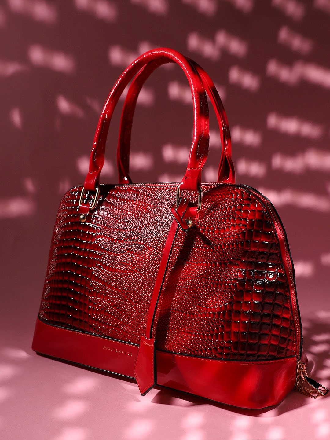 

HAUTE SAUCE by Campus Sutra Textured Structured Shoulder Bag, Red